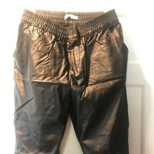 Faux Leather Joggers